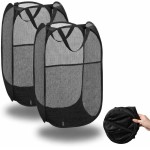 Kit com 2 Cesto de Roupas Dobrável Para Roupa Suja Organizador Multiuso Flexível Lavanderia Banheiro Quarto Dormitório