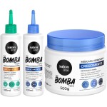 Kit com 2 Tônicos Crescimento Acelerado e Antiqueda + Máscara de Hidratação SOS Bomba Salon Line