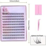 Kit de 120 peças de cílios postiços autoadesivos com escova de cílios e pinça, ondulação C, design rabo de peixe de 12 mm, adequado para maquiagem de olhos iniciantes - Imagem 2
