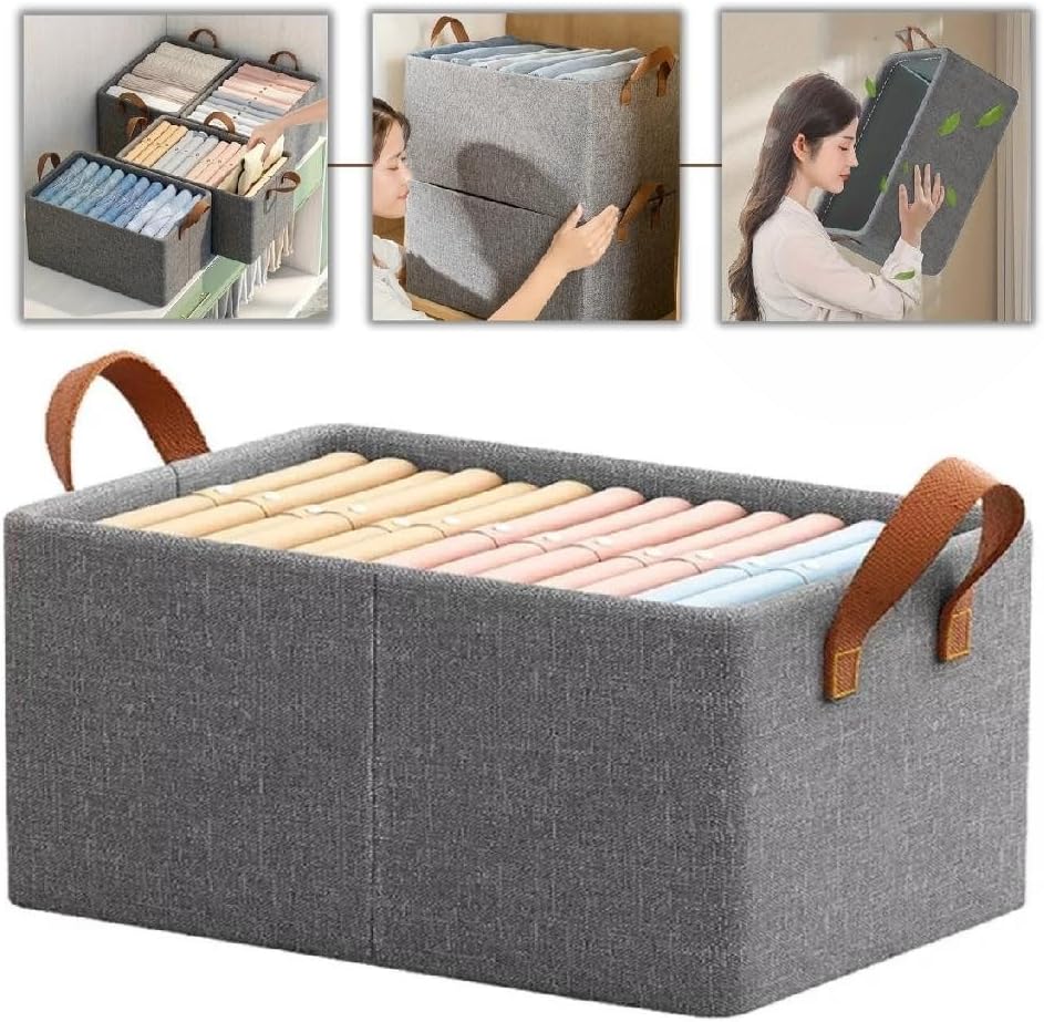 Kit-de-3-Cestos-Organizadores-Dobraveis-25L-Caixas-Multiuso-com.jpg Kit de 3 Cestos Organizadores Dobráveis 25L: Caixas Multiuso com Alças em Plástico Durável para Guarda-Roupa, Gavetas, Lavanderia e Armários.