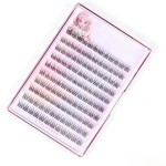 Kit de cílios postiços autoadesivos 120 peças com escova de cílios e pinça, cachos C Curl 13 mm Fishtail Natural Cross Style Reutilizáveis Lash Clusters para iniciantes
