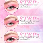 Kit individual de cílios 640 peças com 2 escovas de cílios, grande capacidade 30D + 40D + 50D D Curl 9-16 mm DIY Lash Clusters, cílios postiços individuais reutilizáveis ultra macios