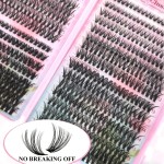 Kit individual de cílios 640 peças com 2 escovas de cílios, grande capacidade 30D + 40D + 50D D Curl 9-16 mm DIY Lash Clusters, cílios postiços individuais reutilizáveis ultra macios - Imagem 2