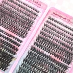 Kit individual de cílios 640 peças, grande capacidade 30D+40D + 50D D Curl 9-16 mm DIY Lash Clusters, cílios postiços individuais macios reutilizáveis com 2 escovas de cílios