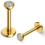 LOMISS Brincos Femininos Piercing Helix Conch Titanio Piercing Orelha Piercing Nariz Piercing Labret Tragus Pvd Zircônia 1.0/1.2X6/8X1.5/2.0/2.5mm