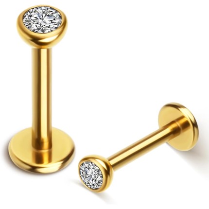 LOMISS Brincos Femininos Piercing Helix Conch Titanio Piercing Orelha Piercing Nariz Piercing Labret Tragus Pvd Zircônia 1.0/1.2X6/8X1.5/2.0/2.5mm