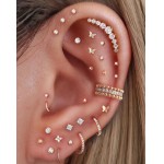 LOMISS Brincos Femininos Piercing Helix Conch Titanio Piercing Orelha Piercing Nariz Piercing Labret Tragus Pvd Zircônia 1.0/1.2X6/8X1.5/2.0/2.5mm - Imagem 2
