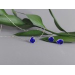 Le Bijoux Semi Joias - Conjunto de Joias: Colar + Par de Brincos em Gota Zircônia Azul Royal com Prata 45cm - Mulheres - Feminino - Imagem 2
