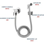 Link Metais Ducha Higiênica Luxo 100% Metal - Sistema 1/4 Volta, Design Moderno, Alta Durabilidade - Imagem 2