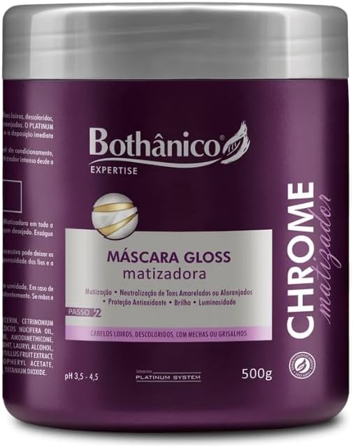 Mascara-Chrome-Matizadora-500gr-Vegana-Cabelos-Loiros-Brancos-Grisalhos.jpg Máscara Chrome Matizadora 500gr - Vegana, Cabelos Loiros, Brancos, Grisalhos e Descoloridos | Bothânico Hair Cosméticos