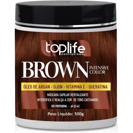 Máscara Matizadora Marrom Castanho Iluminado Toplife 500gr