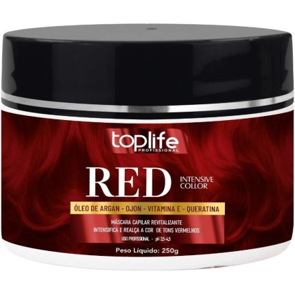Máscara Matizadora Tonalizante Vermelha Red Toplife 250gr
