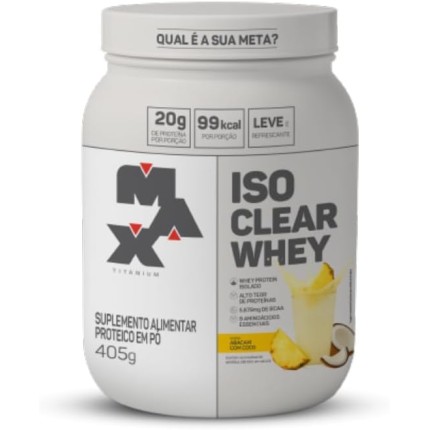 Max Titanium Iso Clear Whey, Abacaxi c/Coco - Pote 405g