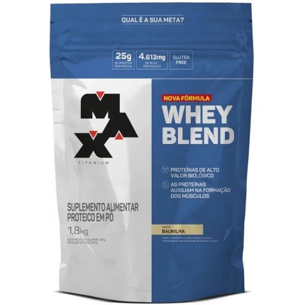 Max Titanium Whey Protein Blend Baunilha 1 8Kg Nova Formula | Bcaa | Proteínas De Alto Valor Biológico | Ganho De Massa Muscular