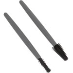 Naroote Conjunto de Escova de Cílios, Escova de Maquiagem de Silicone Elástico Macio, Lavável Reutilizável Com Caixa, Ideal para Casa e Salão de Beleza, Verde (Cinza) - Imagem 2