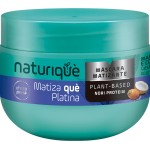 Naturiquè, Máscara Capilar, Para todos os tipos de cabelos, Matiza què platina, Neutraliza os tons amarelados e alaranjados dos cabelos loiros ou grisalhos, 300ml