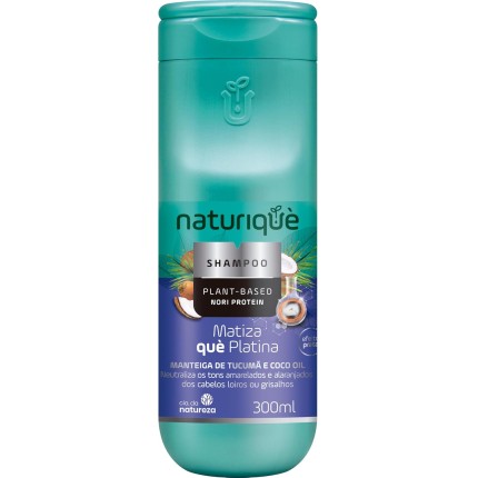 Naturiquè, Shampoo, Para todos os tipos de cabelos, Matiza què platina, Neutraliza os tons amarelados e alaranjados dos cabelos loiros ou grisalhos, 300ml
