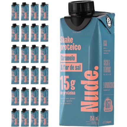 Nude Shake Proteico Caramelo & Flor de Sal 250ml - Pack 24 Unidades