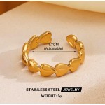 OFC Anel de Coração de aço inoxidável ajustável, anel Banhado18k, punk, serpente, joia de animal para mulheres, Aço inoxidável, Sem pedra preciosa - Imagem 2