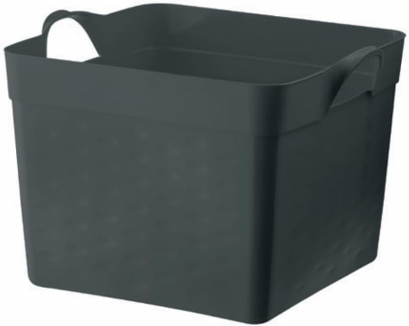 Ordene-Cesto-Organizador-Plastico-Flexivel-Quadrado-de-22-Litros.jpg Ordene - Cesto Organizador Plástico Flexível Quadrado de 22 Litros, Cor Cinza, Linha Log