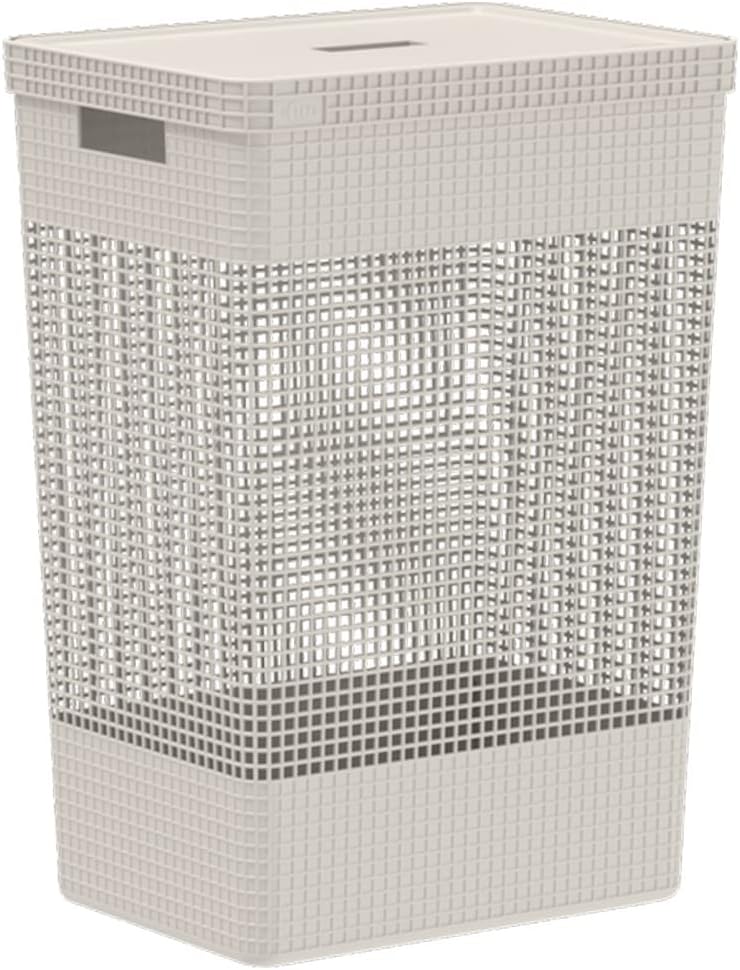 Ou-Cesto-de-Roupas-com-Tampa-49L-Bege-Linha-Grid.jpg Ou Cesto de Roupas com Tampa 49L Bege Linha Grid