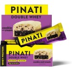 PINATI Barra de proteina DoubleWhey Cookies and Cream - 15g de proteina - 12 unidades