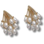 Par de Brincos Femininos "Water Pearl" – Pérola de Água Doce, Banhado a Ouro, Design Elegante e Sofisticado – 3,3cm – Moda Feminina, Luxo e Estilo – Acompanha Bolsa de Veludo