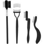 Pente de sobrancelha dobrável, 4 peças, separador de cílios, escova portátil, ferramenta de maquiagem para meninas e mulheres
