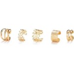 Piercings Brincos Kit 5 Pressão Orelha Argola Banhado