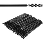 Pincel de sobrancelha, 100 peças escova de cílios pretas descartáveis, pincel de sobrancelha cosmética pincéis de maquiagem para cílios e sobrancelhas varinhas mágicas para uso doméstico de salão de