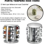 Porta Tempero Cozinha Suporte Condimento Giratório Redondo Inox Mesa 12 Pt - Imagem 2