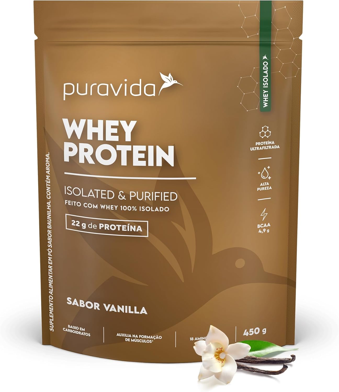 Puravida-Proteinas-Whey-Protein-Isolado-Vanilla-450g.jpg Puravida Proteínas Whey Protein Isolado Vanilla 450g