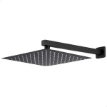 SOFTINOX Ducha Quadrada Articulada 30x30cm com Braço 40cm – Aço Inox 304, Preto Fosco, Design Slim, Ideal para Banheiro, Piscina e Áreas Externas