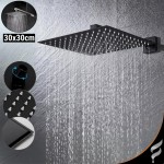 SOFTINOX Ducha Quadrada Articulada 30x30cm com Braço 40cm – Aço Inox 304, Preto Fosco, Design Slim, Ideal para Banheiro, Piscina e Áreas Externas - Imagem 2