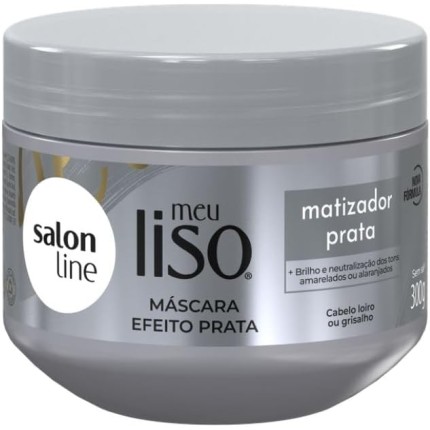 Salon Line, Máscara Matizadora, Meu Liso Prata, Vegano - Para Cabelos Lisos, 300g