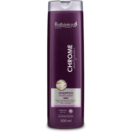 Shampoo Chrome Matizador 300ml - Vegano, Cabelos Loiros, Descoloridos, Brancos e Grisalhos | Bothânico Hair Cosméticos