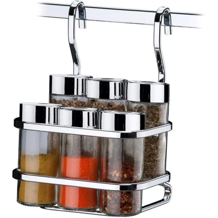 Suporte para temperos/condimentos 7 peças cromado - Cucina Perfetta - Future
