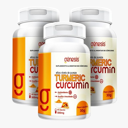 TURMERIC CURCUMIN Curcuma longa + selenio + vitamina C. em capsulas (Genesis Farmaceutica)
