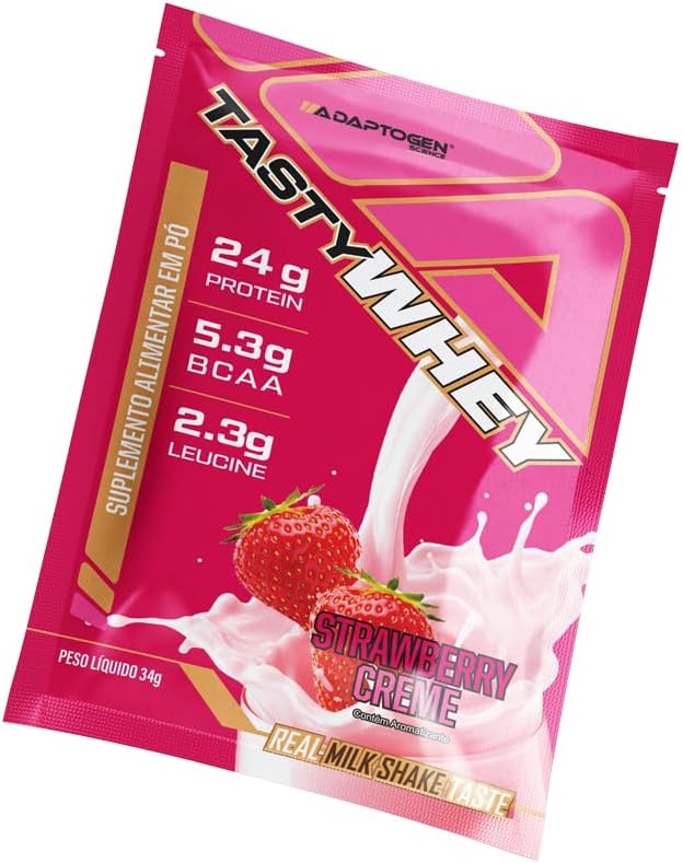Tasty-Whey-3W-1-Sache-34g-Strawberry-Creme.jpg Tasty Whey 3W - 1 Sachê 34g Strawberry Creme - Adoptogen