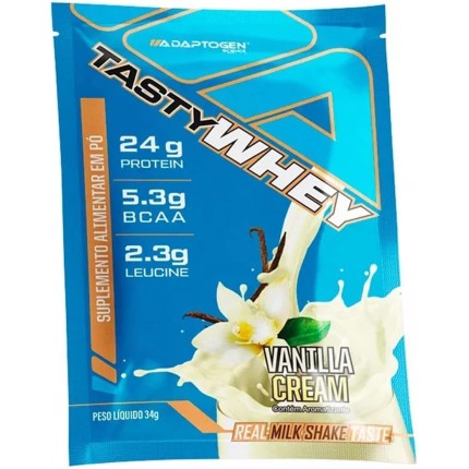 Tasty Whey 3W - 1 Sachê 34g Vanilla Cream - Adoptogen
