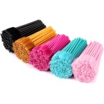 Tbestmax 500 Varinhas de Rímel Descartáveis, Carretéis de Escova de Cílios para Sobrancelhas, Extensão de Cílios, Kits de Aplicadores de Pincéis de Maquiagem - 5 Cores