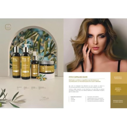 Terapia Capilar Linha Fito Capillus Olive Profissional – Reparação do Couro Cabeludo, Equilíbrio da Microbiota, Estímulo ao Crescimento dos Fios e Fortalecimento da Raiz (Tônico Capilar Olive 120ml)