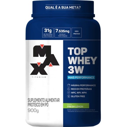 Top Whey 3W Mais Performance - 900 g Fresh Lemon - Max Titanium, Max Titanium