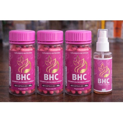 Tratamento para queda capilar feminina BHC KIT COM TONICO E CAPSULAS ORIGINAL