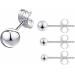 Trio de brincos de bolinha 3mm 4mm e 5mm em aço cirúrgico