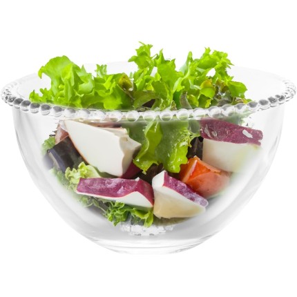 WOLFF - Saladeira de Cristal 21cm x 12cm - Linha Pearl