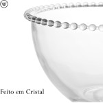 WOLFF - Saladeira de Cristal com Pé 21cm x 19cm - Linha Pearl - Imagem 2