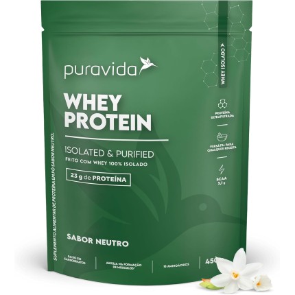 Whey Protein Isolado Neutro Puravida 450gr