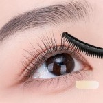 harayaa Escova de cílios de silicone com tampa protetora contra poeira, pente separador de cílios, leve e, ferramenta cosmética portátil para, Preto - Imagem 2