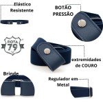Cinto Elástico Sem Fivela ponteiras em Couro Legítimo Confortável Masculino Feminino ROTA79 - Imagem 6
